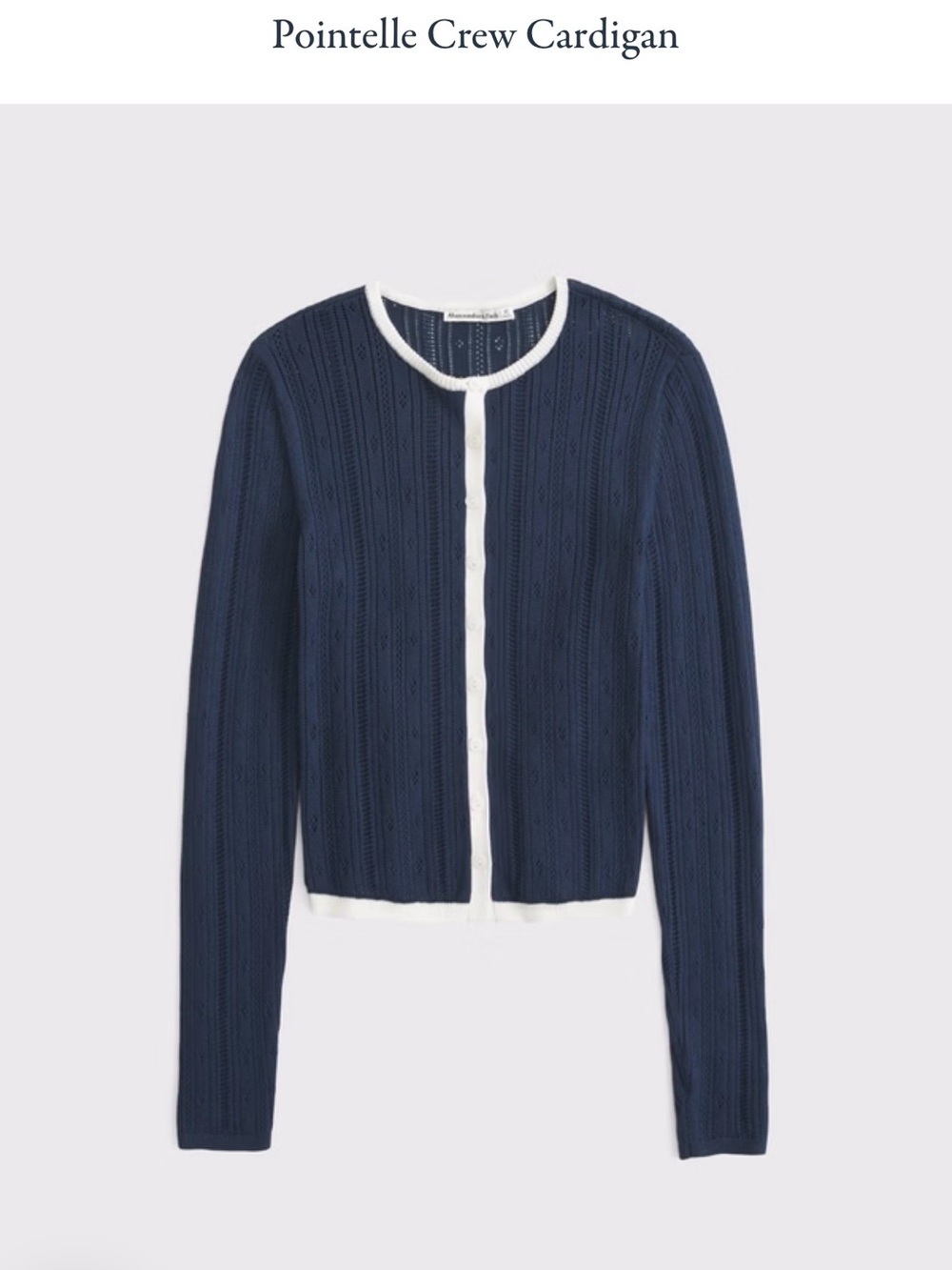 Abercrombie & Fitch Navy Cardigan with Cream Trim